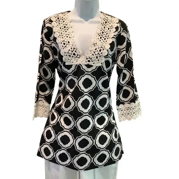 MUD PIE BEACH TO BAR COTTON TUNIC/COVER UP S(4-6) NWT - Picture 2 of 8